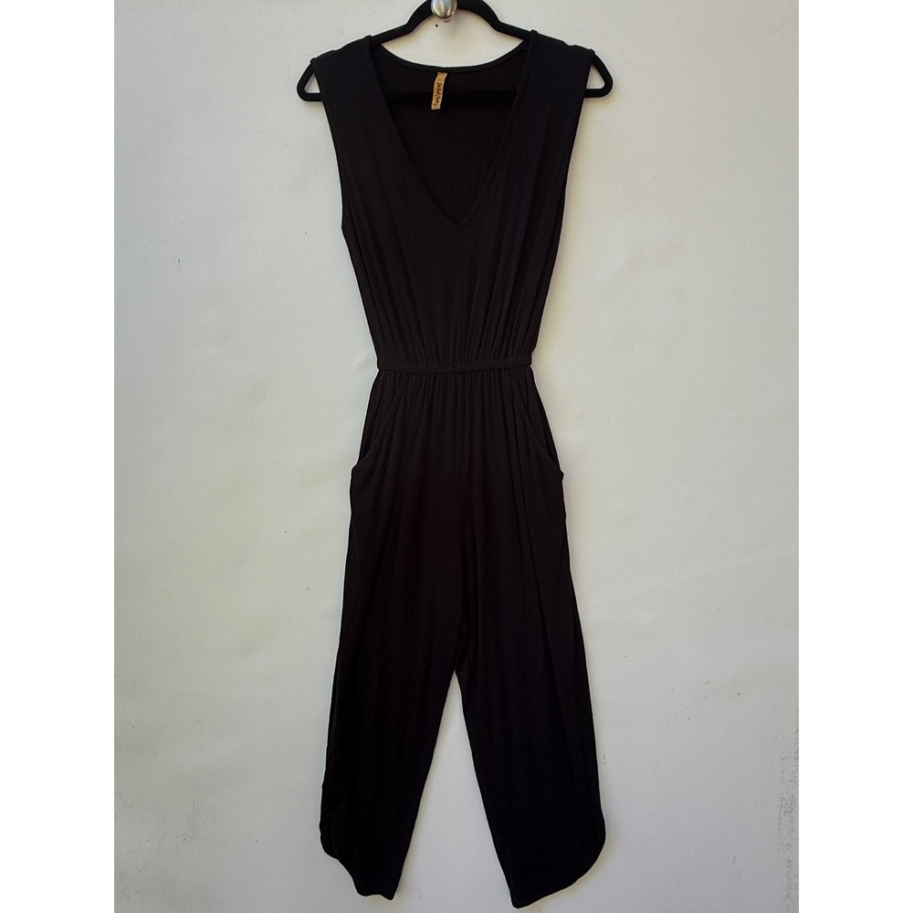 Rachel Palley Womens Small Black‎ Jumpsuit Wide Leg Pocket Casual Comfy Travel